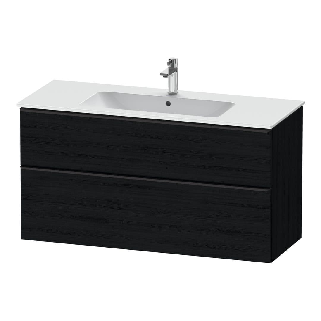 Duravit D-Neo – Έπιπλο Νιπτήρα – 1210 mm, 2 συρτάρια, νιπτήρας κέντρο, Diamond black Matt – Black oak Matt, Decor (DE43640BD160000)