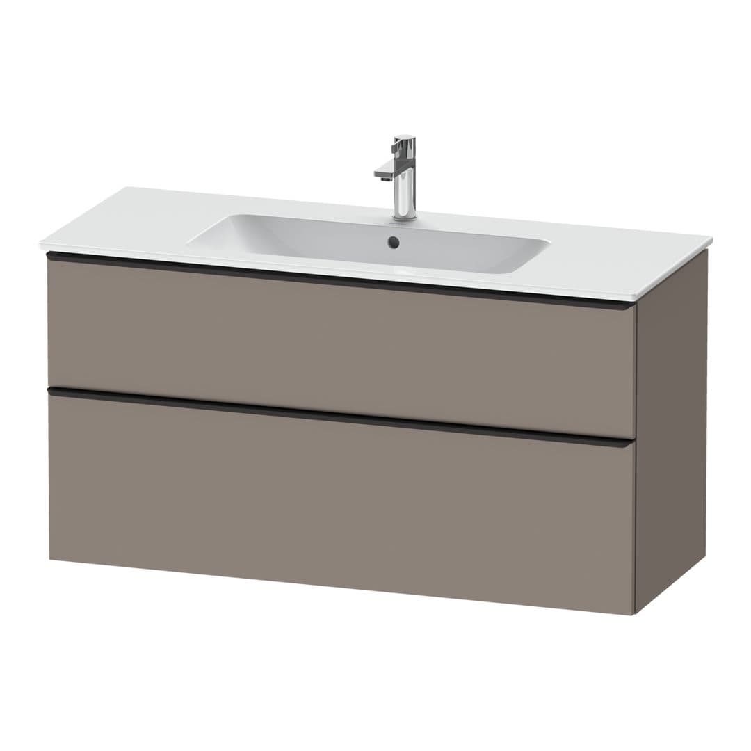 Duravit D-Neo – Έπιπλο Νιπτήρα – 1210 mm, 2 συρτάρια, νιπτήρας κέντρο, Diamond black Matt – Basalte Matt, Decor (DE43640BD430000)