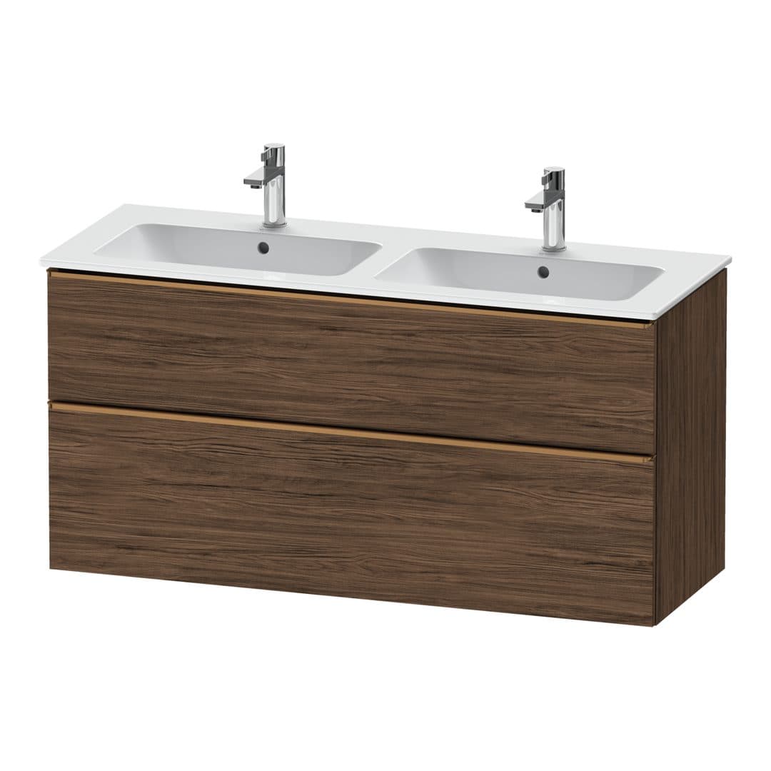 Duravit D-Neo – Έπιπλο Νιπτήρα – 1280 mm, 2 συρτάρια, Bronze Brushed – Walnut dark Matt, Decor (DE4365004210000)