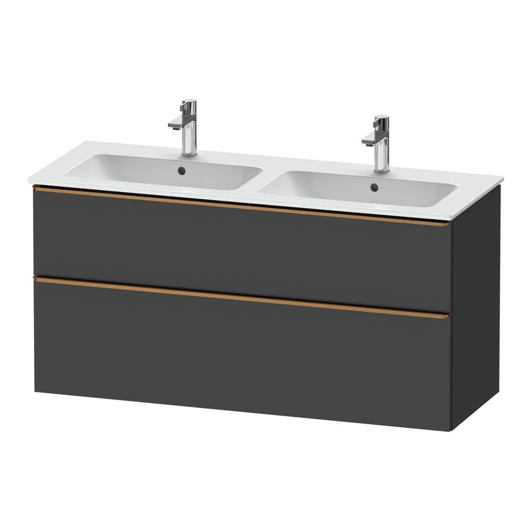 Duravit D-Neo – Έπιπλο Νιπτήρα – 1280 mm, 2 συρτάρια, Bronze Brushed – Graphite Matt, Decor (DE4365004490000)