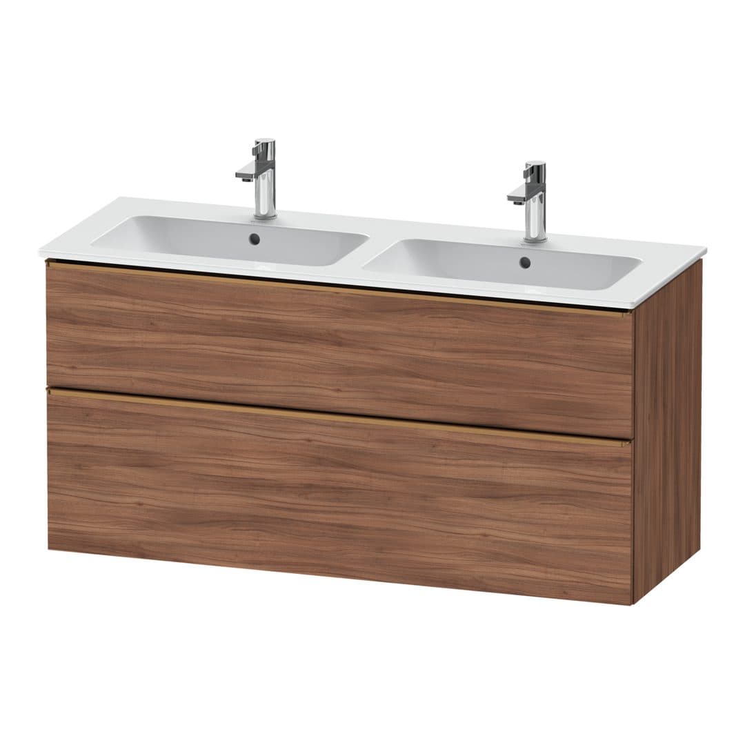 Duravit D-Neo – Έπιπλο Νιπτήρα – 1280 mm, 2 συρτάρια, Bronze Brushed – Walnut Matt, Decor (DE4365004790000)