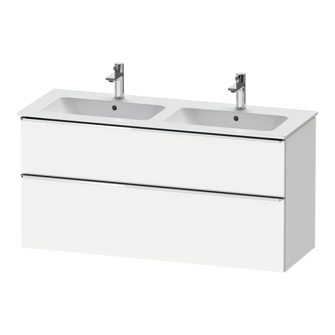 Duravit D-Neo – Έπιπλο Νιπτήρα – 1280 mm, 2 συρτάρια, Chrome High Gloss – White Matt, Decor (DE4365010180000)