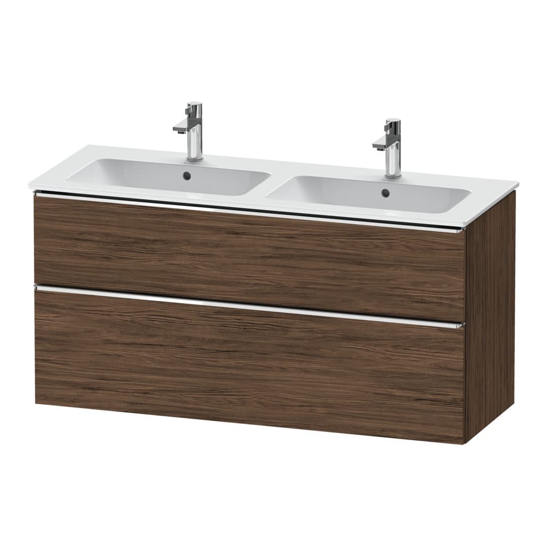Duravit D-Neo – Έπιπλο Νιπτήρα – 1280 mm, 2 συρτάρια, Chrome High Gloss – Walnut dark Matt, Decor (DE4365010210000)