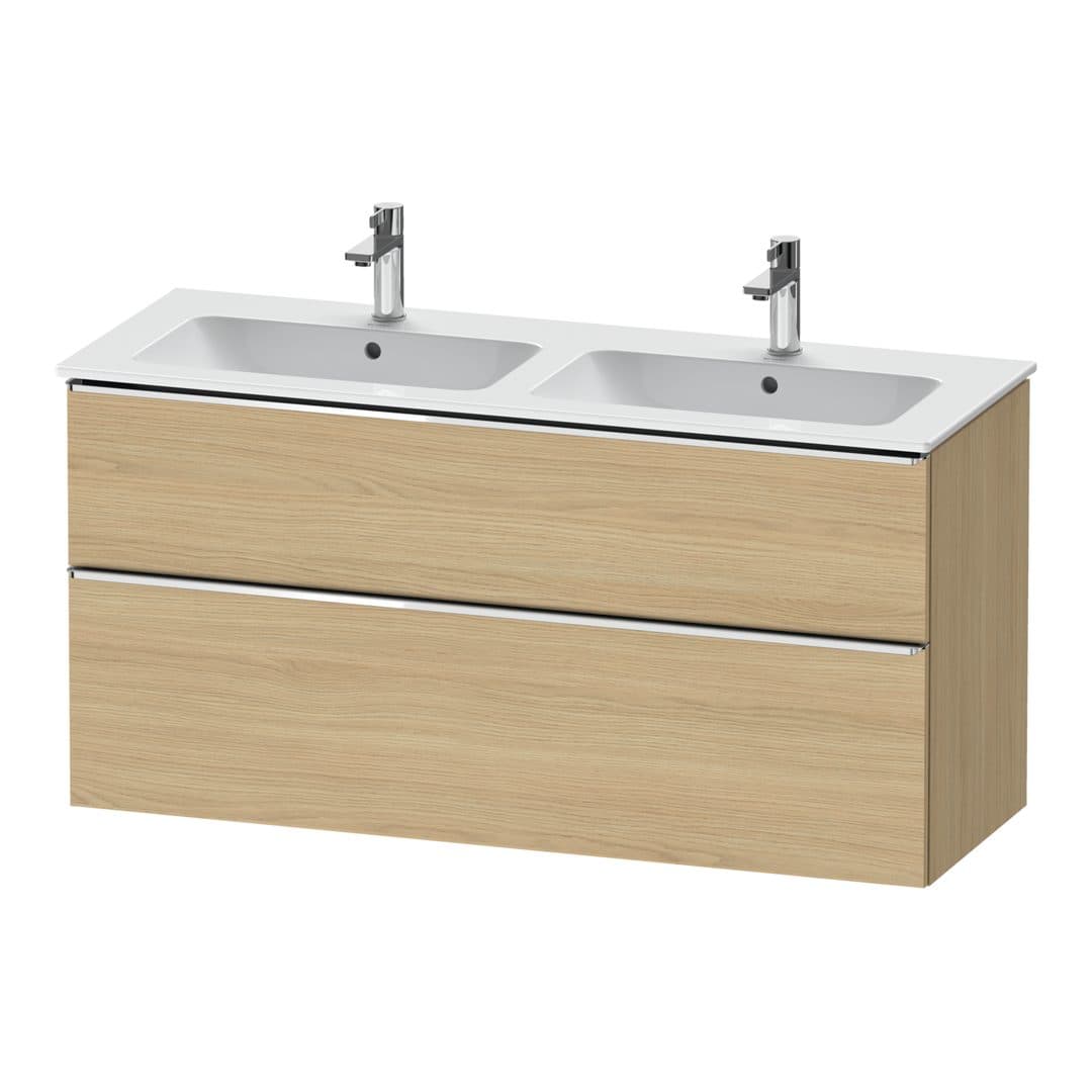 Duravit D-Neo – Έπιπλο Νιπτήρα – 1280 mm, 2 συρτάρια, Chrome High Gloss – Natural oak, Decor (DE4365010300000)