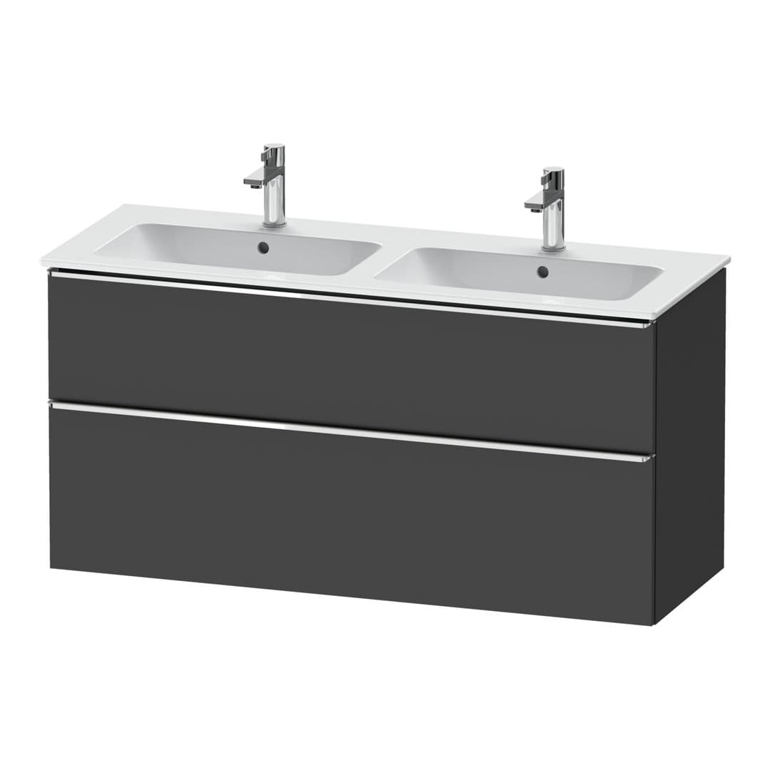 Duravit D-Neo – Έπιπλο Νιπτήρα – 1280 mm, 2 συρτάρια, Chrome High Gloss – Graphite Matt, Decor (DE4365010490000)