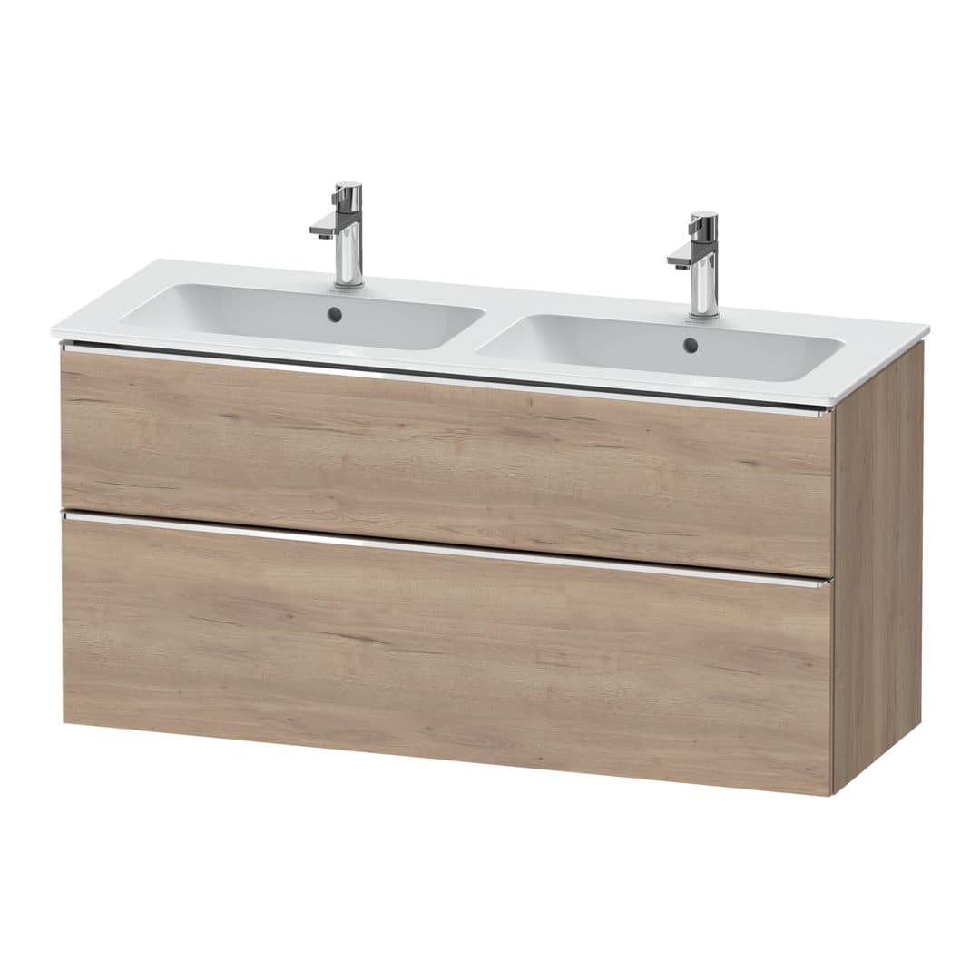 Duravit D-Neo – Έπιπλο Νιπτήρα – 1280 mm, 2 συρτάρια, Chrome High Gloss – Marbled Oak Matt, Decor (DE4365010550000)
