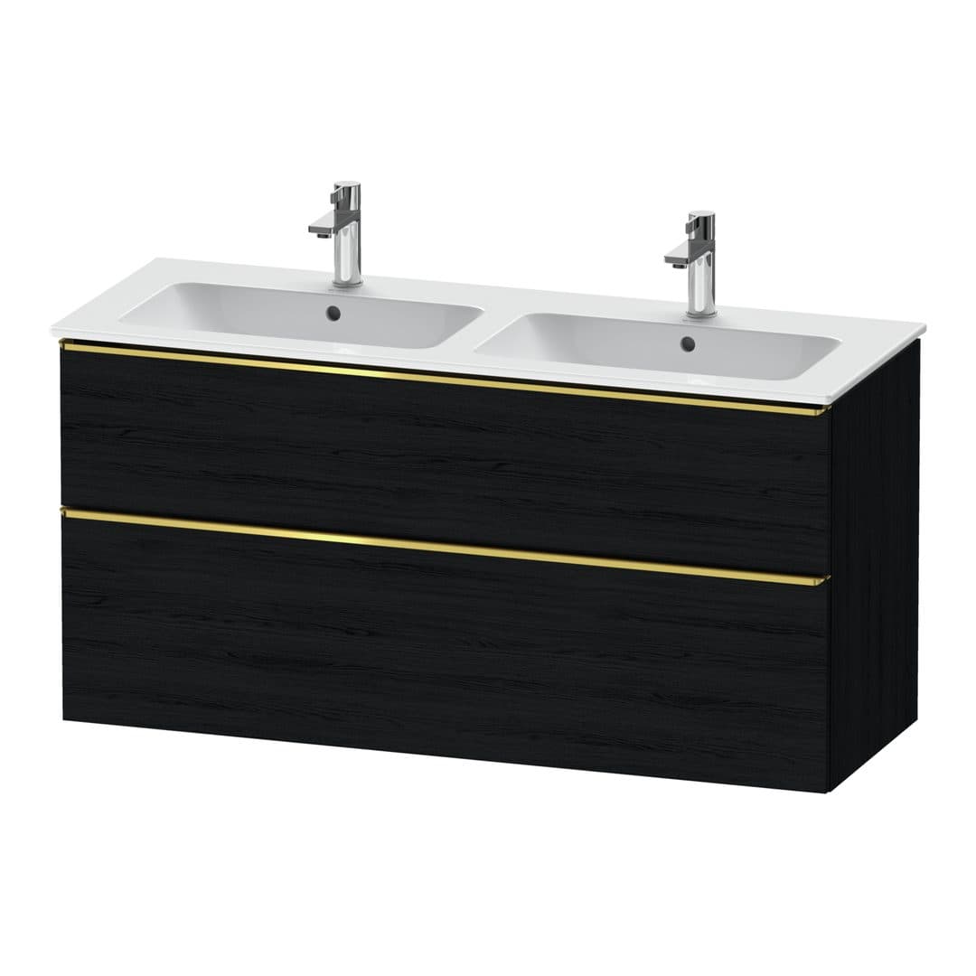 Duravit D-Neo – Έπιπλο Νιπτήρα – 1280 mm, 2 συρτάρια, Gold Polished – Black oak Matt, Decor (DE4365034160000)