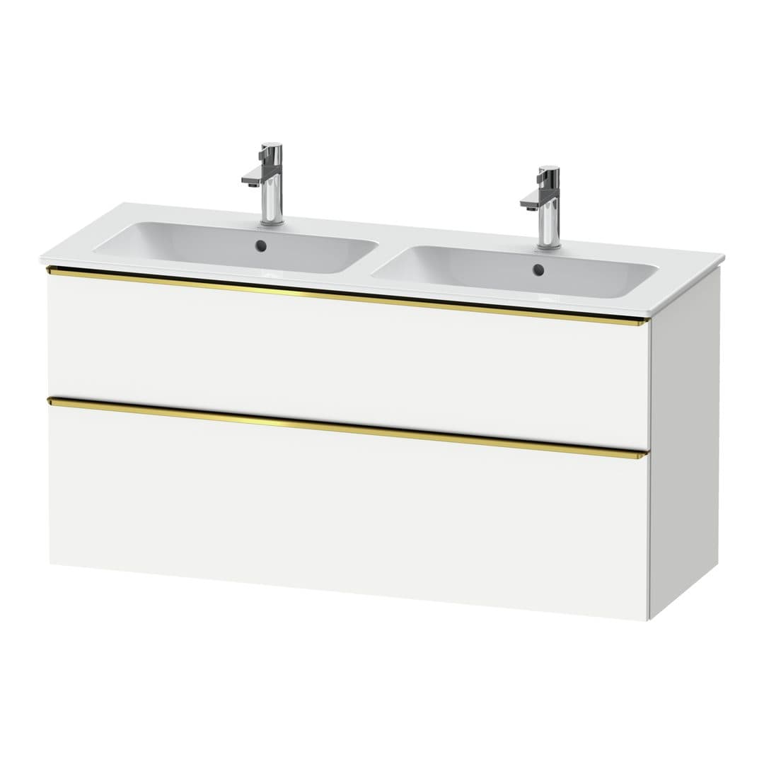 Duravit D-Neo – Έπιπλο Νιπτήρα – 1280 mm, 2 συρτάρια, Gold Polished – White Matt, Decor (DE4365034180000)