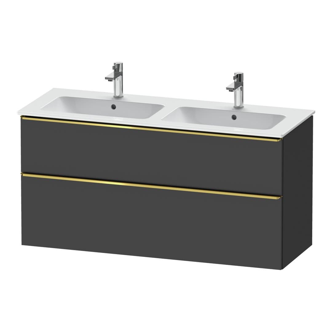 Duravit D-Neo – Έπιπλο Νιπτήρα – 1280 mm, 2 συρτάρια, Gold Polished – Graphite Matt, Decor (DE4365034490000)
