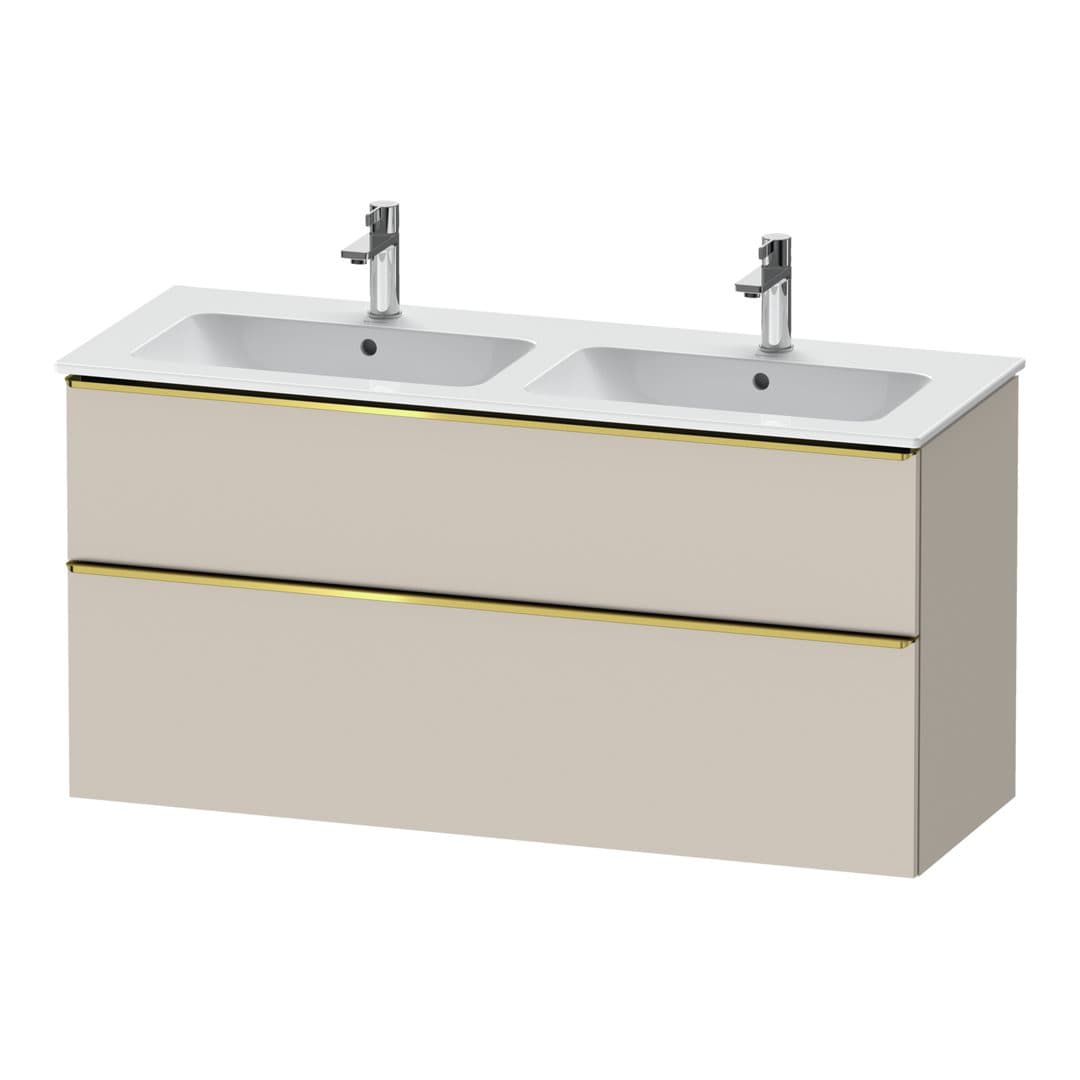 Duravit D-Neo – Έπιπλο Νιπτήρα – 1280 mm, 2 συρτάρια, Gold Polished – Taupe Matt, Decor (DE4365034910000)