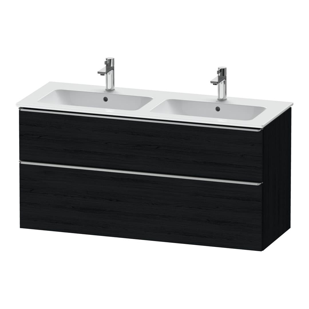 Duravit D-Neo – Έπιπλο Νιπτήρα – 1280 mm, 2 συρτάρια, Stainless steel Brushed – Black oak Matt, Decor (DE4365070160000)