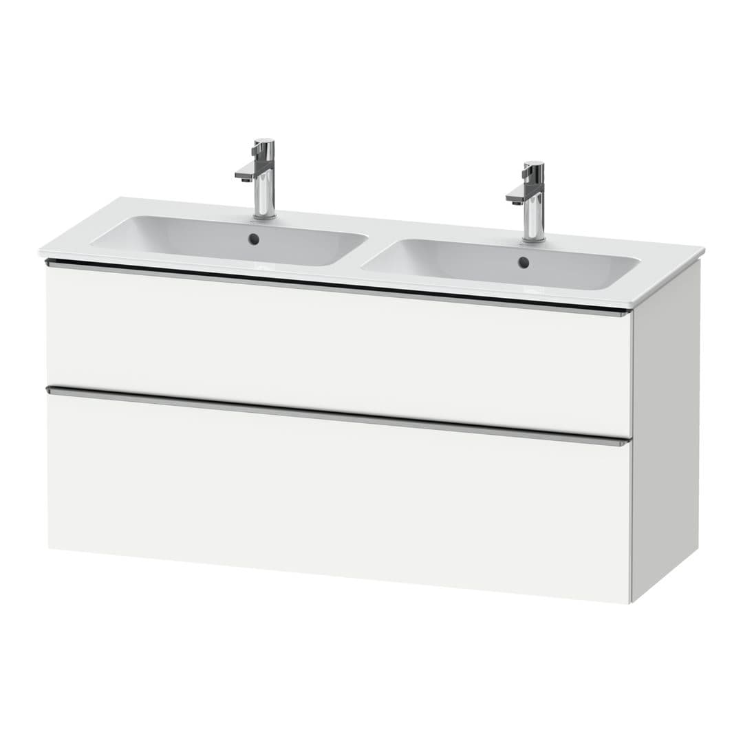 Duravit D-Neo – Έπιπλο Νιπτήρα – 1280 mm, 2 συρτάρια, Stainless steel Brushed – White Matt, Decor (DE4365070180000)