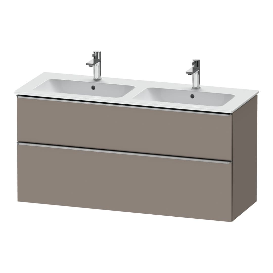 Duravit D-Neo – Έπιπλο Νιπτήρα – 1280 mm, 2 συρτάρια, Stainless steel Brushed – Basalte Matt, Decor (DE4365070430000)