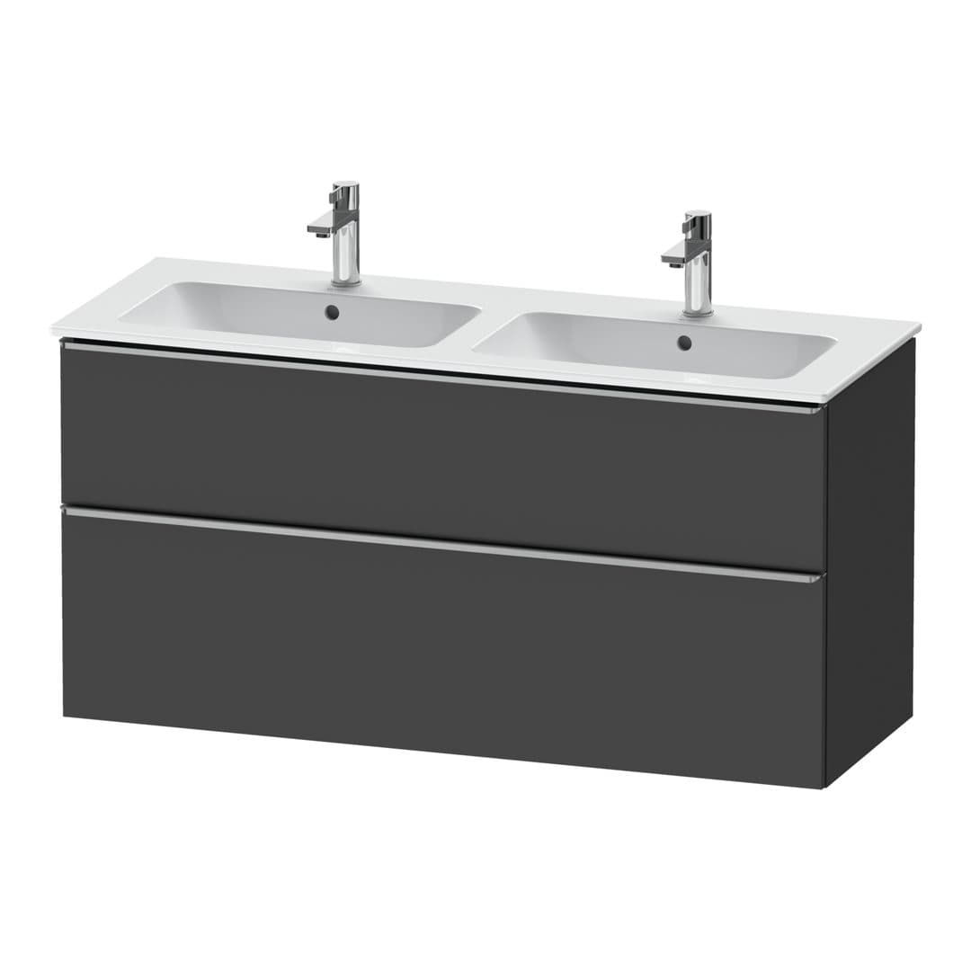 Duravit D-Neo – Έπιπλο Νιπτήρα – 1280 mm, 2 συρτάρια, Stainless steel Brushed – Graphite Matt, Decor (DE4365070490000)