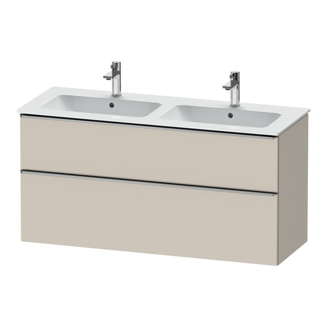 Duravit D-Neo – Έπιπλο Νιπτήρα – 1280 mm, 2 συρτάρια, Stainless steel Brushed – Taupe Matt, Decor (DE4365070910000)