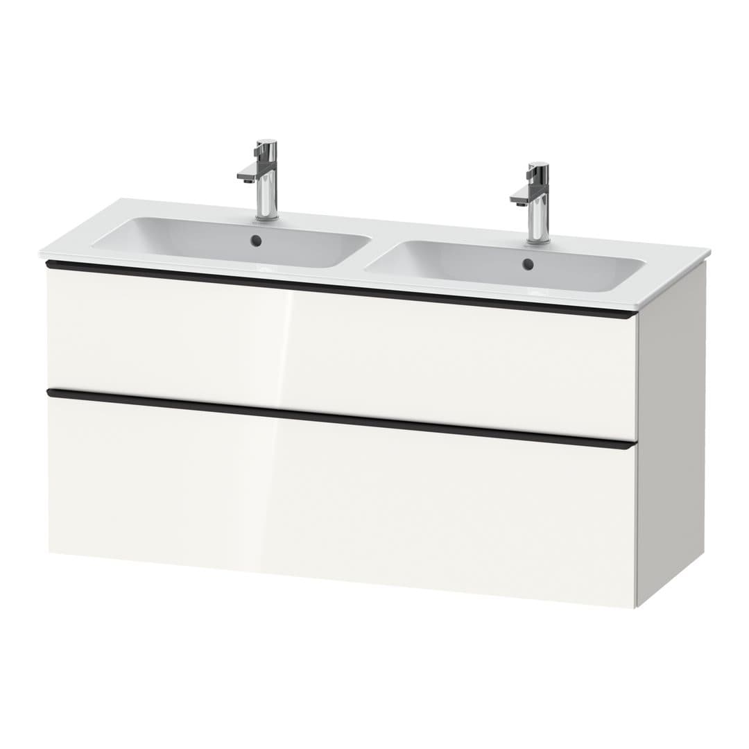 Duravit D-Neo – Έπιπλο Νιπτήρα – 1280 mm, 2 συρτάρια, Diamond black Matt – White High Gloss, Decor (DE43650BD220000)