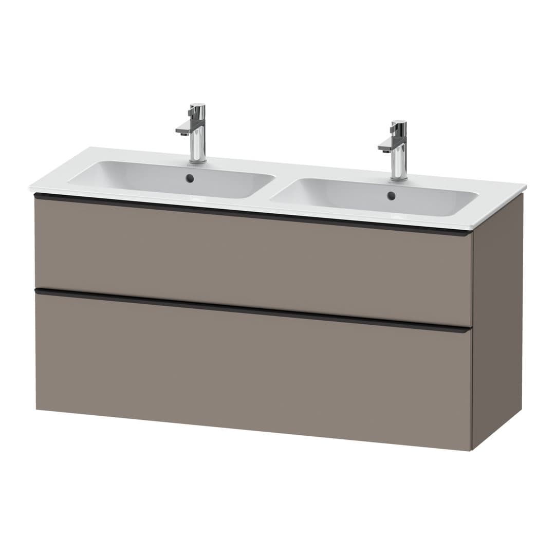 Duravit D-Neo – Έπιπλο Νιπτήρα – 1280 mm, 2 συρτάρια, Diamond black Matt – Basalte Matt, Decor (DE43650BD430000)