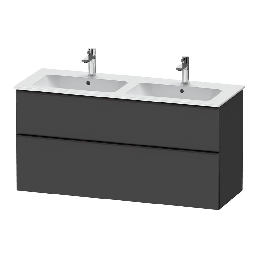 Duravit D-Neo – Έπιπλο Νιπτήρα – 1280 mm, 2 συρτάρια, Diamond black Matt – Graphite Matt, Decor (DE43650BD490000)