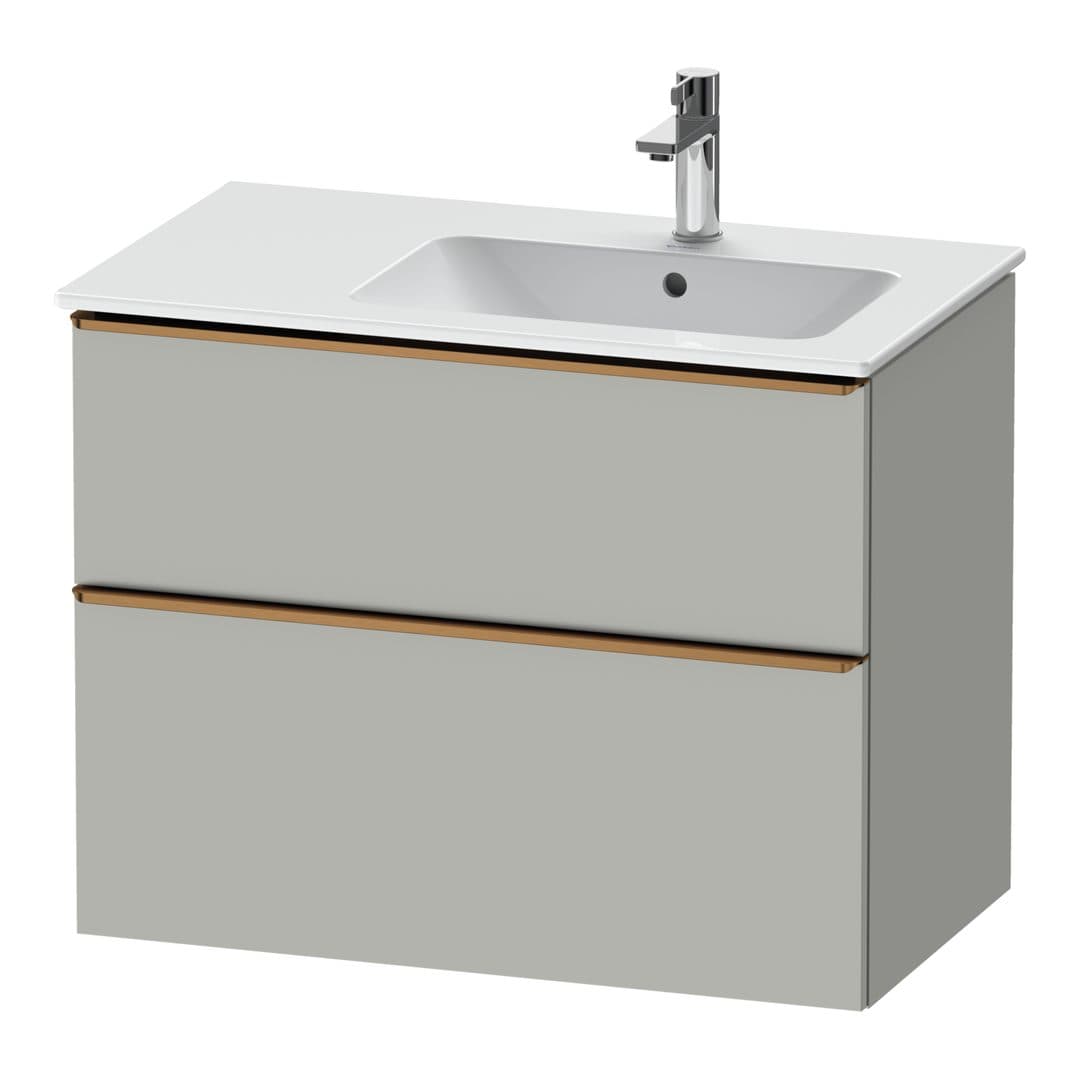 Duravit D-Neo – Έπιπλο Νιπτήρα – 810 mm, 2 συρτάρια, νιπτήρας δεξιά, Bronze Brushed – Concrete grey Matt, Decor (DE4367004070000)