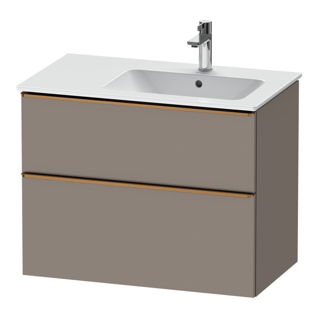 Duravit D-Neo – Έπιπλο Νιπτήρα – 810 mm, 2 συρτάρια, νιπτήρας δεξιά, Bronze Brushed – Basalte Matt, Decor (DE4367004430000)