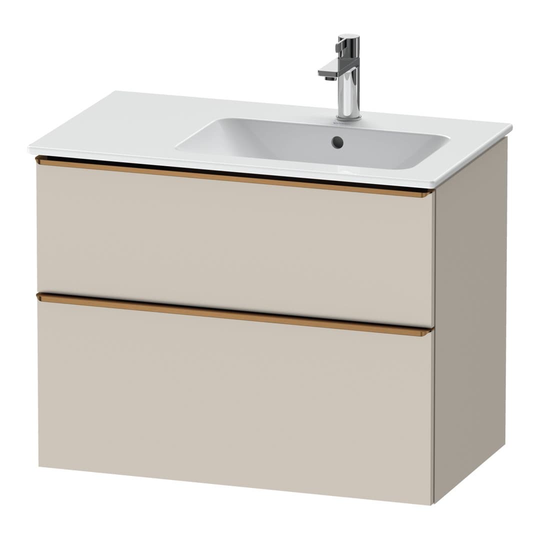 Duravit D-Neo – Έπιπλο Νιπτήρα – 810 mm, 2 συρτάρια, νιπτήρας δεξιά, Bronze Brushed – Taupe Matt, Decor (DE4367004910000)