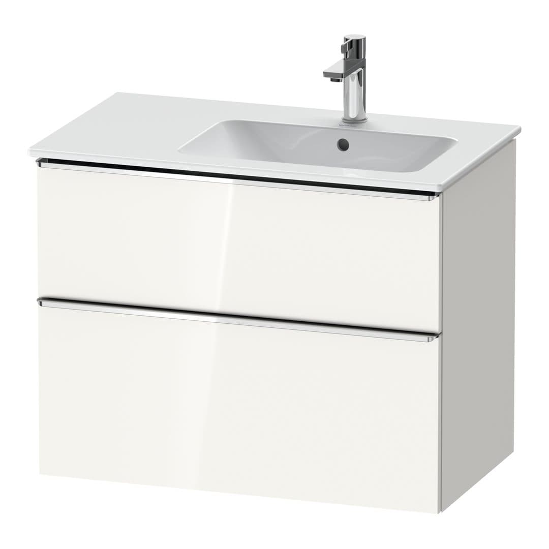 Duravit D-Neo – Έπιπλο Νιπτήρα – 810 mm, 2 συρτάρια, νιπτήρας δεξιά, Chrome High Gloss – White High Gloss, Decor (DE4367010220000)