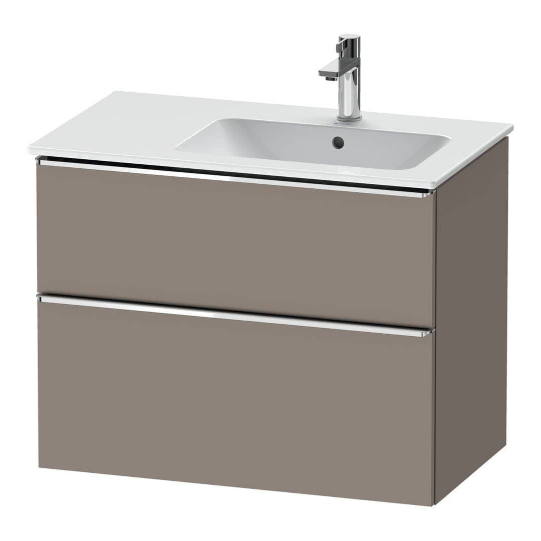 Duravit D-Neo – Έπιπλο Νιπτήρα – 810 mm, 2 συρτάρια, νιπτήρας δεξιά, Chrome High Gloss – Basalte Matt, Decor (DE4367010430000)