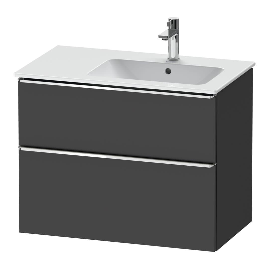 Duravit D-Neo – Έπιπλο Νιπτήρα – 810 mm, 2 συρτάρια, νιπτήρας δεξιά, Chrome High Gloss – Graphite Matt, Decor (DE4367010490000)