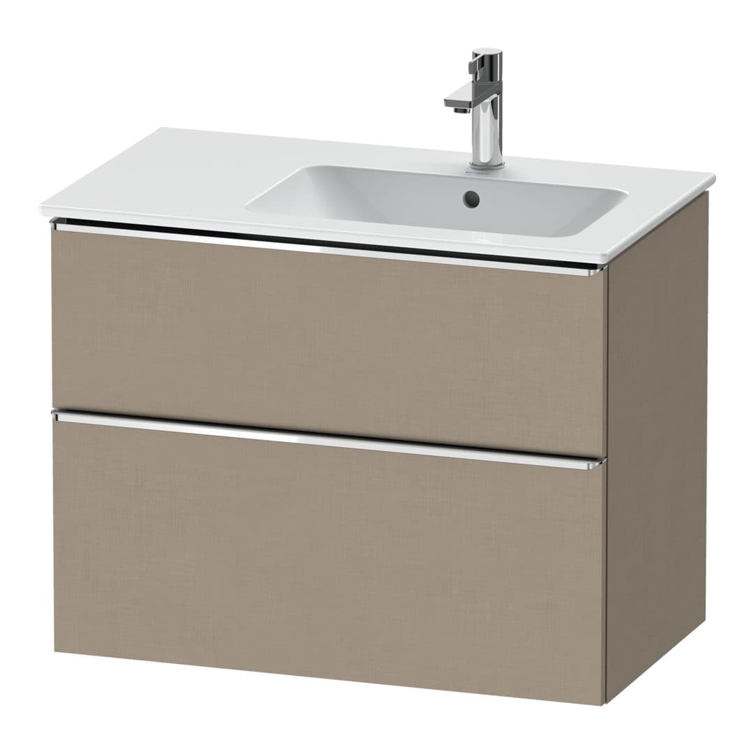 Duravit D-Neo – Έπιπλο Νιπτήρα – 810 mm, 2 συρτάρια, νιπτήρας δεξιά, Chrome High Gloss – Linen Matt, Decor (DE4367010750000)