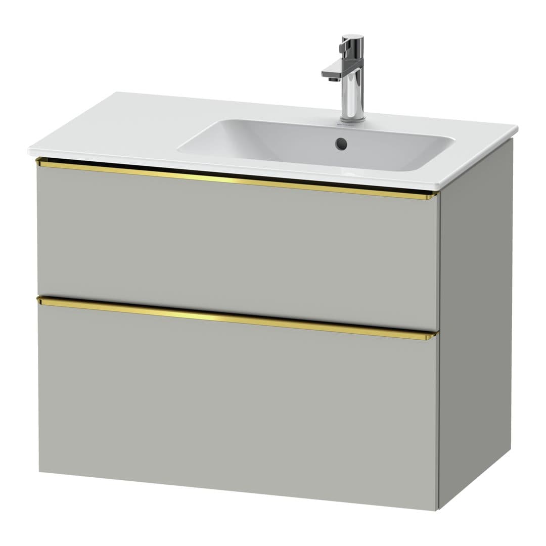 Duravit D-Neo – Έπιπλο Νιπτήρα – 810 mm, 2 συρτάρια, νιπτήρας δεξιά, Gold Polished – Concrete grey Matt, Decor (DE4367034070000)