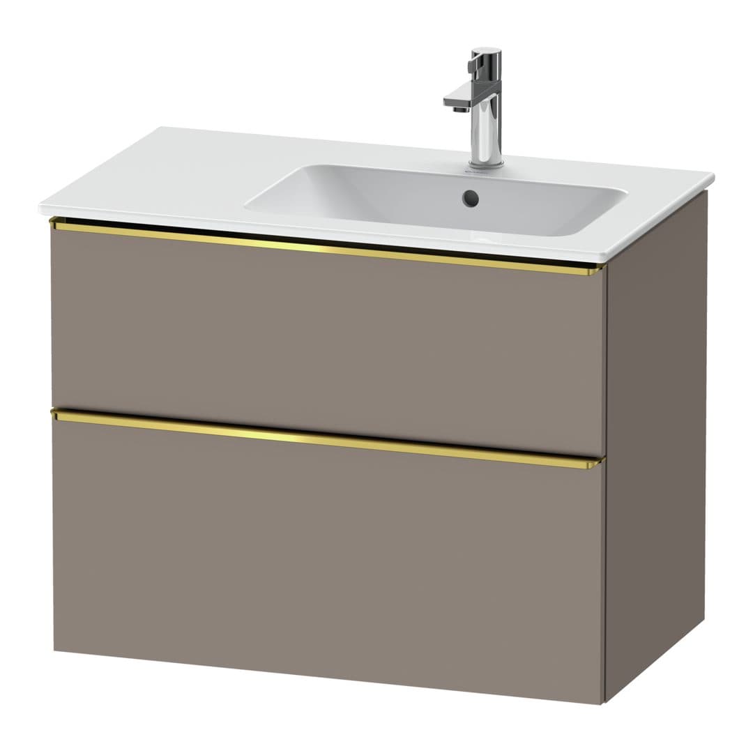 Duravit D-Neo – Έπιπλο Νιπτήρα – 810 mm, 2 συρτάρια, νιπτήρας δεξιά, Gold Polished – Basalte Matt, Decor (DE4367034430000)