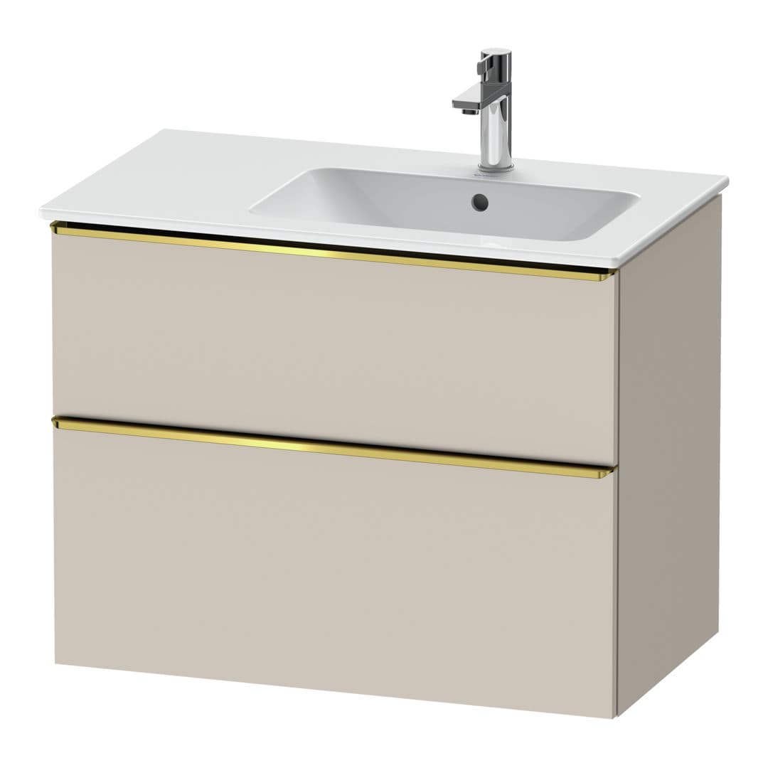 Duravit D-Neo – Έπιπλο Νιπτήρα – 810 mm, 2 συρτάρια, νιπτήρας δεξιά, Gold Polished – Taupe Matt, Decor (DE4367034910000)