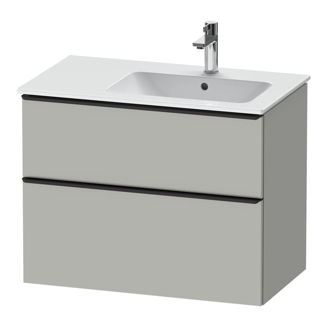 Duravit D-Neo – Έπιπλο Νιπτήρα – 810 mm, 2 συρτάρια, νιπτήρας δεξιά, Diamond black Matt – Concrete grey Matt, Decor (DE43670BD070000)