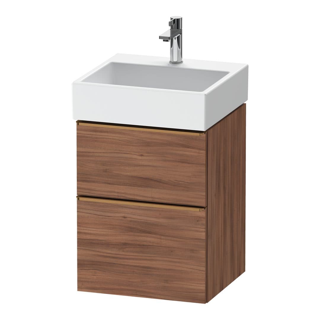 Duravit D-Neo – Έπιπλο Νιπτήρα – 484 mm, 2 συρτάρια, νιπτήρας κέντρο, 484 x 442 x 625 mm, Bronze Brushed – Walnut Matt, Decor (DE4370004790000)