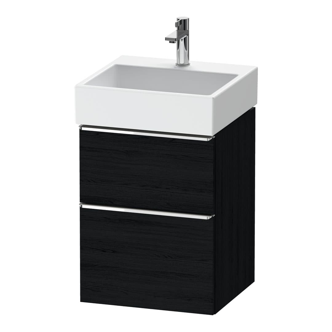 Duravit D-Neo – Έπιπλο Νιπτήρα – 484 mm, 2 συρτάρια, νιπτήρας κέντρο, 484 x 442 x 625 mm, Chrome High Gloss – Black oak Matt, Decor (DE4370010160000)