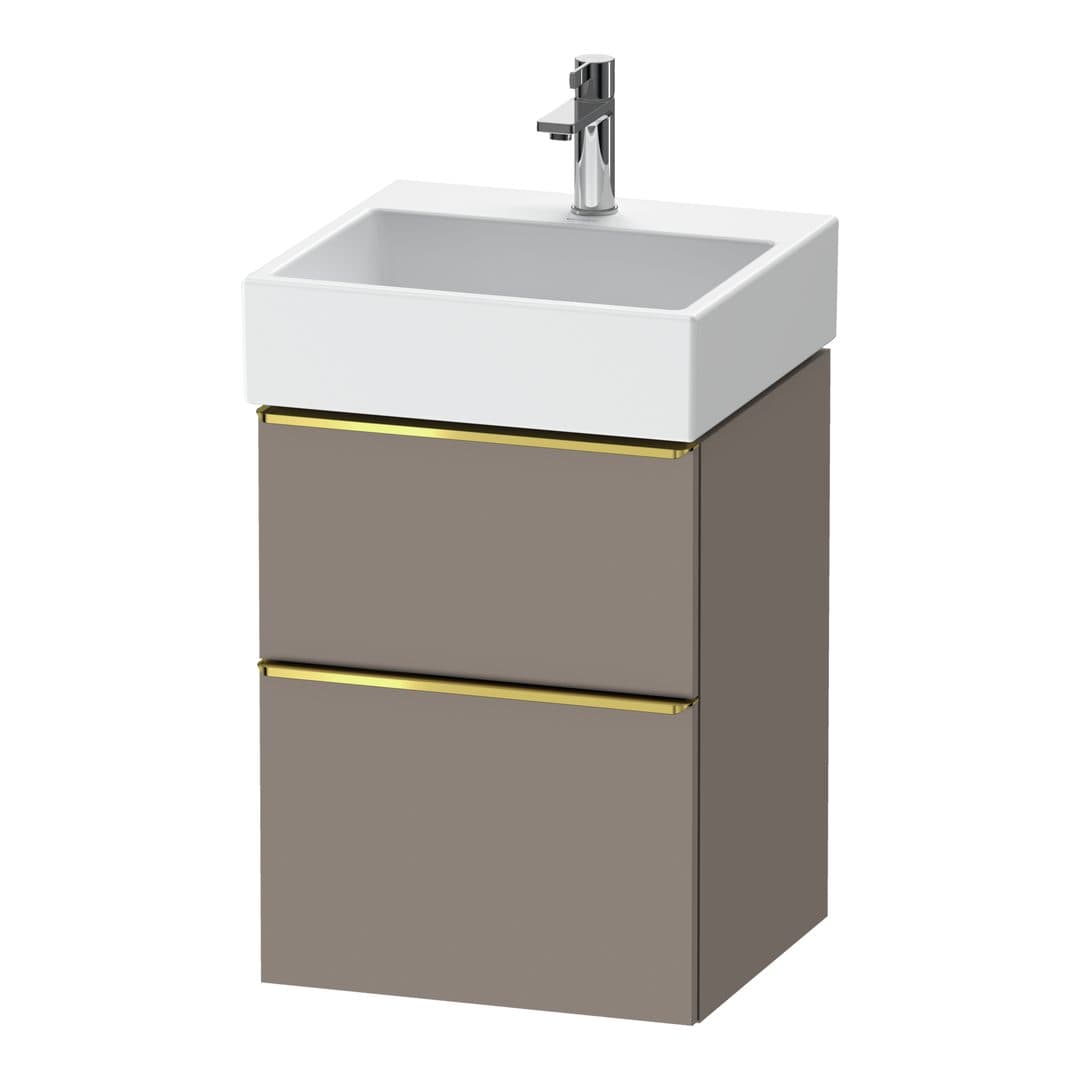 Duravit D-Neo – Έπιπλο Νιπτήρα – 484 mm, 2 συρτάρια, νιπτήρας κέντρο, 484 x 442 x 625 mm, Gold Polished – Basalte Matt, Decor (DE4370034430000)