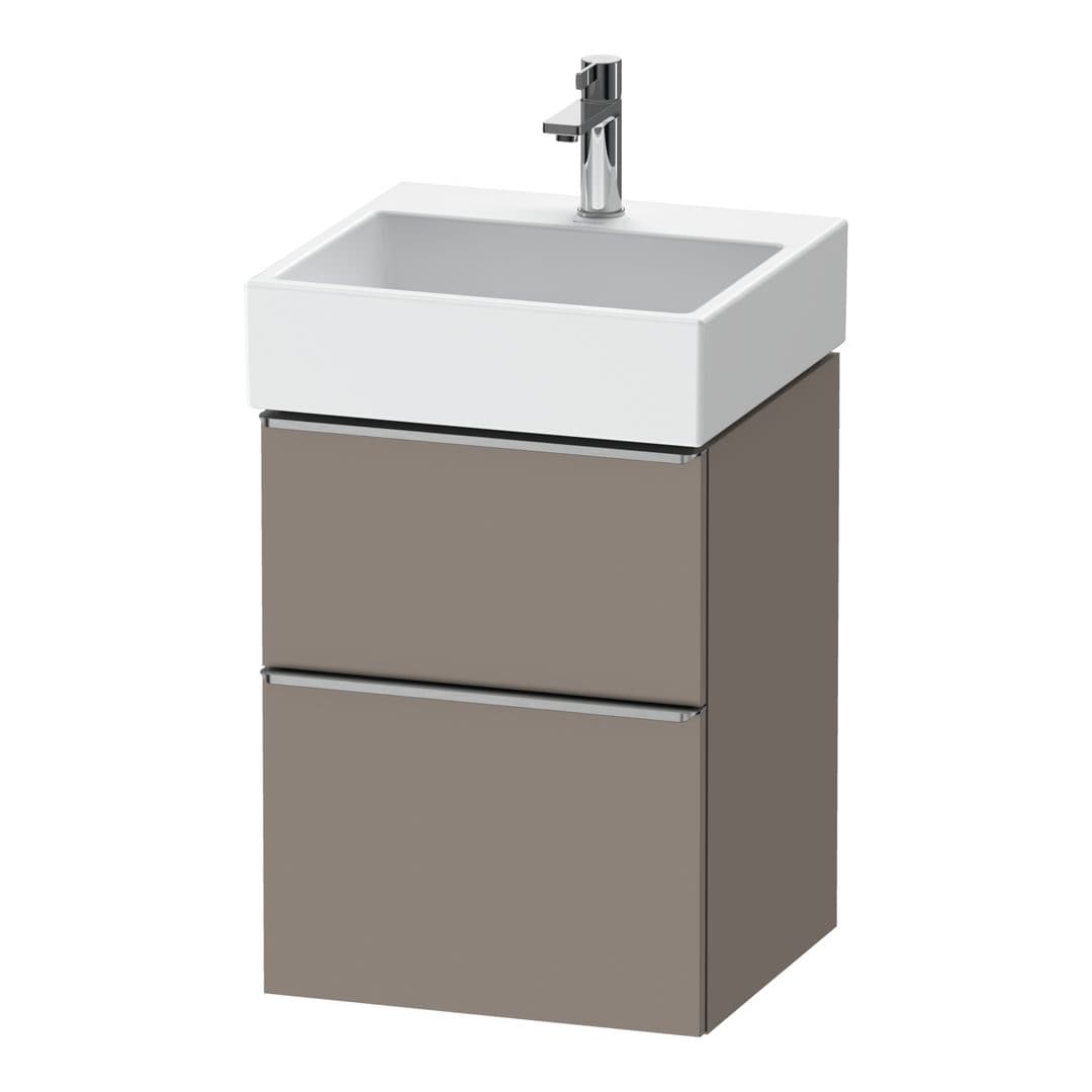Duravit D-Neo – Έπιπλο Νιπτήρα – 484 mm, 2 συρτάρια, νιπτήρας κέντρο, 484 x 442 x 625 mm, Stainless steel Brushed – Basalte Matt, Decor (DE4370070430000)