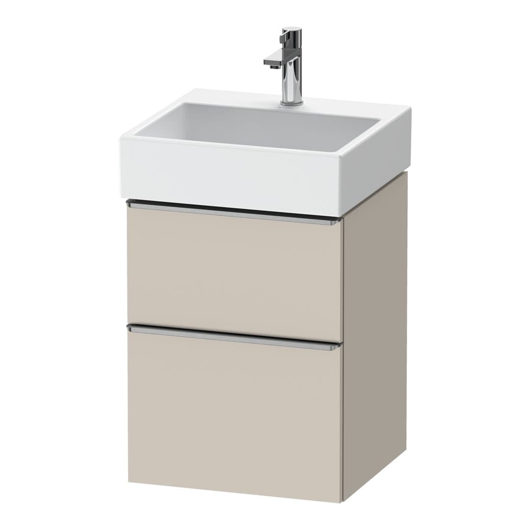 Duravit D-Neo – Έπιπλο Νιπτήρα – 484 mm, 2 συρτάρια, νιπτήρας κέντρο, 484 x 442 x 625 mm, Stainless steel Brushed – Taupe Matt, Decor (DE4370070910000)