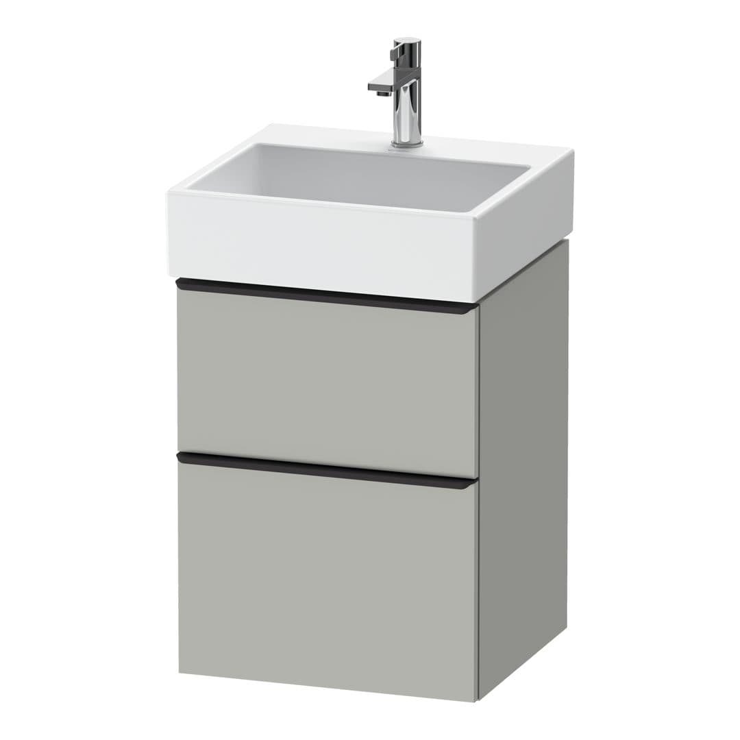 Duravit D-Neo – Έπιπλο Νιπτήρα – 484 mm, 2 συρτάρια, νιπτήρας κέντρο, 484 x 442 x 625 mm, Diamond black Matt – Concrete grey Matt, Decor (DE43700BD070000)