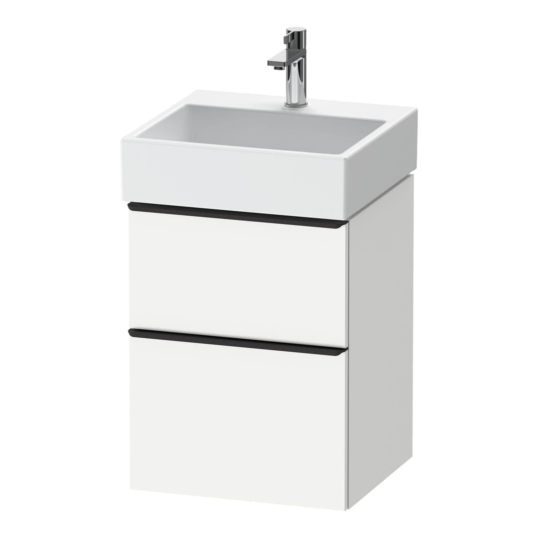 Duravit D-Neo – Έπιπλο Νιπτήρα – 484 mm, 2 συρτάρια, νιπτήρας κέντρο, 484 x 442 x 625 mm, Diamond black Matt – White Matt, Decor (DE43700BD180000)