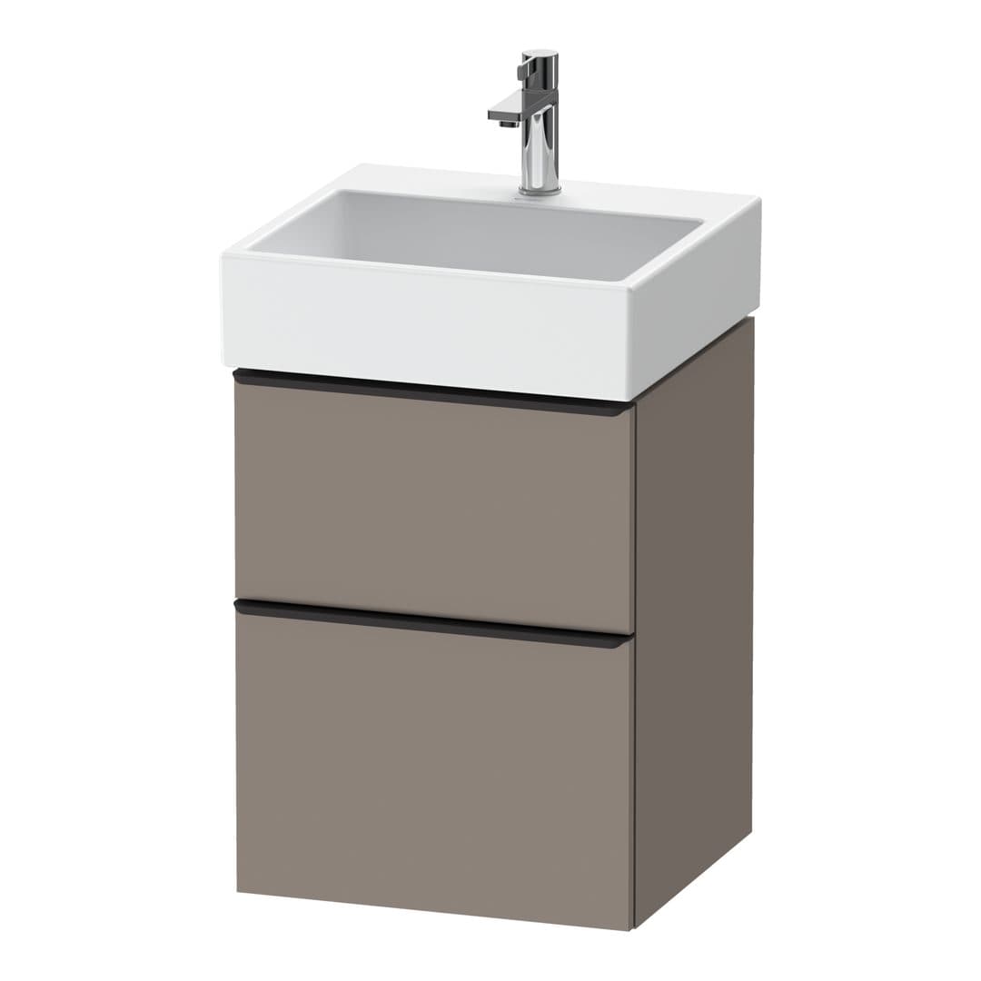 Duravit D-Neo – Έπιπλο Νιπτήρα – 484 mm, 2 συρτάρια, νιπτήρας κέντρο, 484 x 442 x 625 mm, Diamond black Matt – Basalte Matt, Decor (DE43700BD430000)