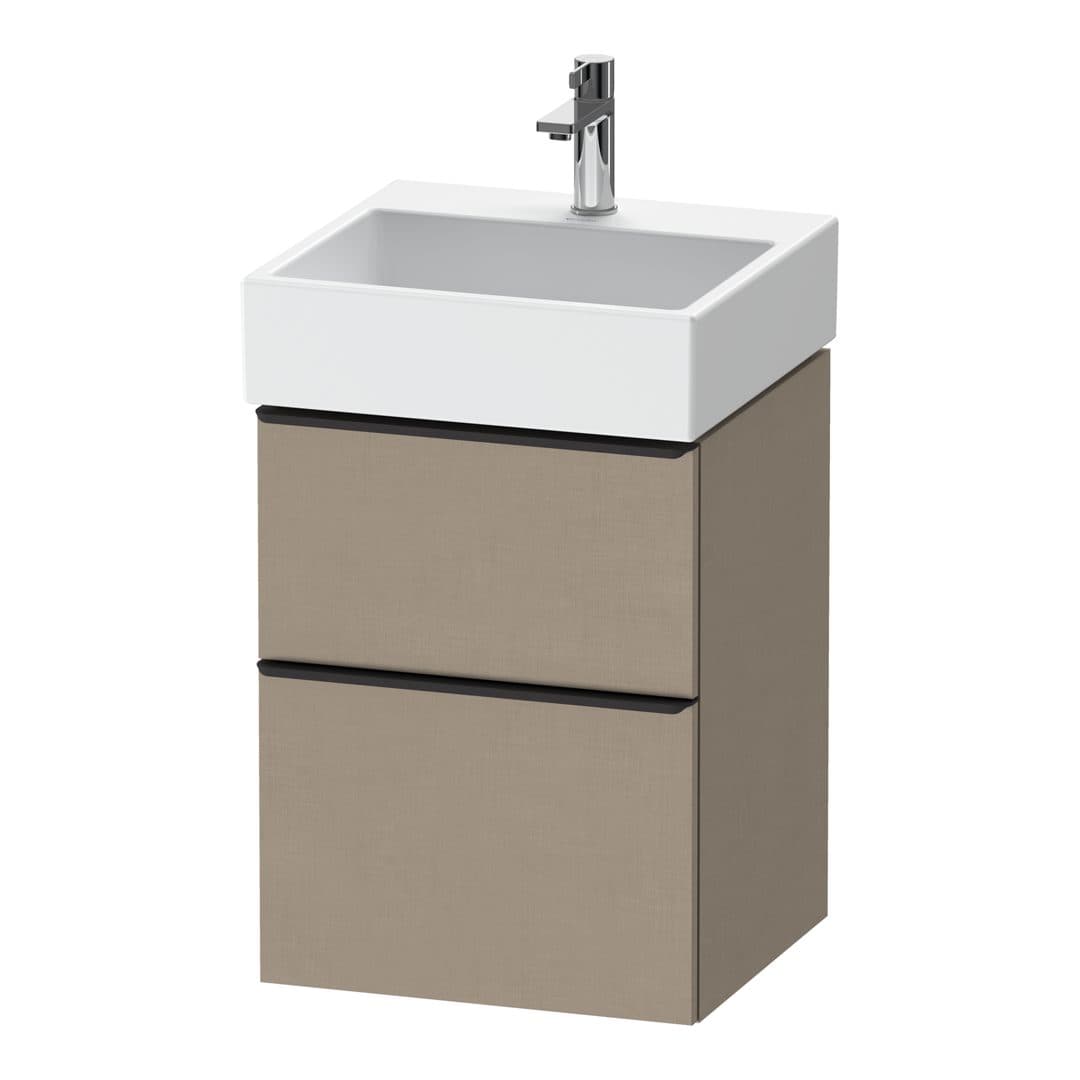 Duravit D-Neo – Έπιπλο Νιπτήρα – 484 mm, 2 συρτάρια, νιπτήρας κέντρο, 484 x 442 x 625 mm, Diamond black Matt – Linen Matt, Decor (DE43700BD750000)