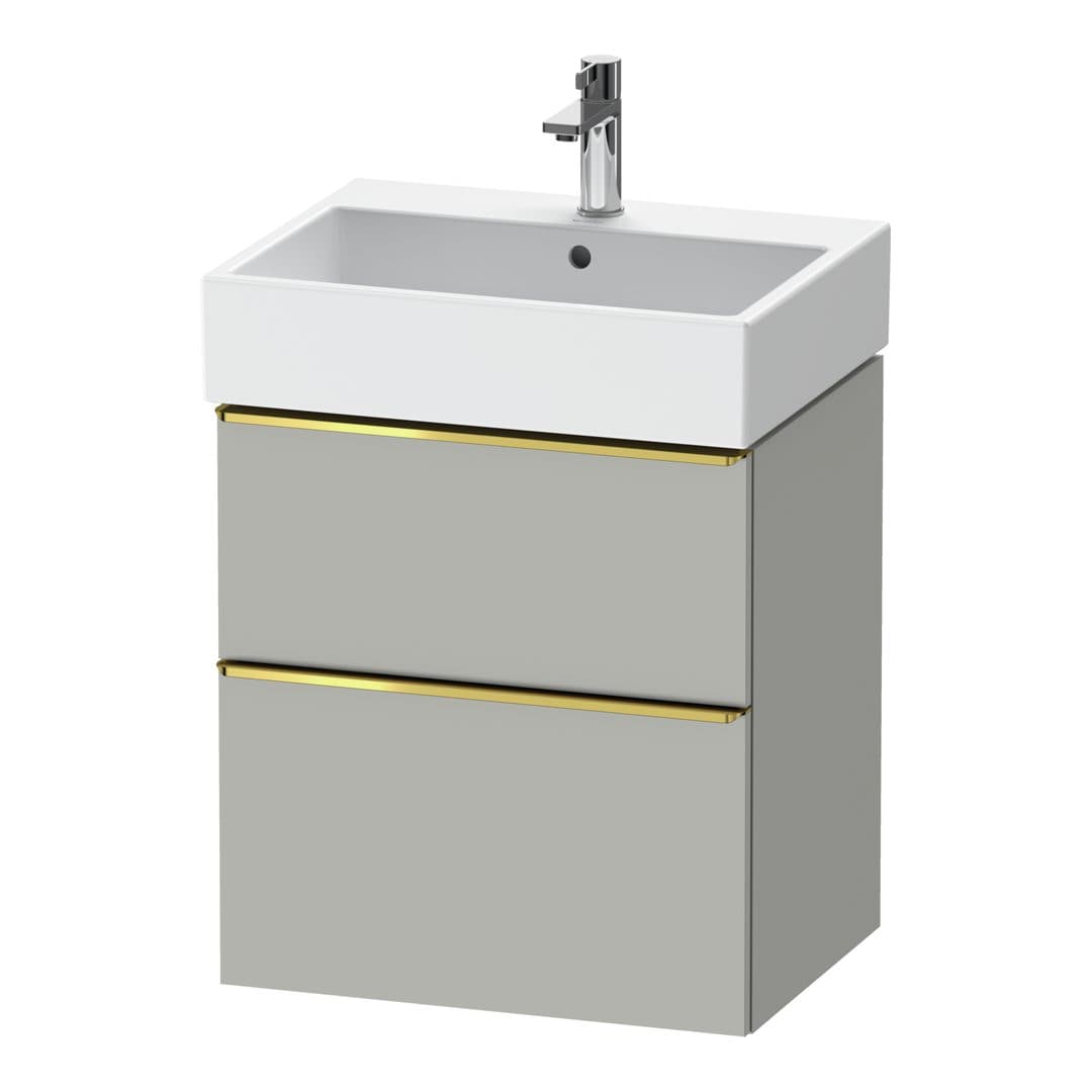 Duravit D-Neo – Έπιπλο Νιπτήρα – 584 mm, 2 συρτάρια, νιπτήρας κέντρο, 584 x 442 x 625 mm, Gold Polished – Concrete grey Matt, Decor (DE4371034070000)