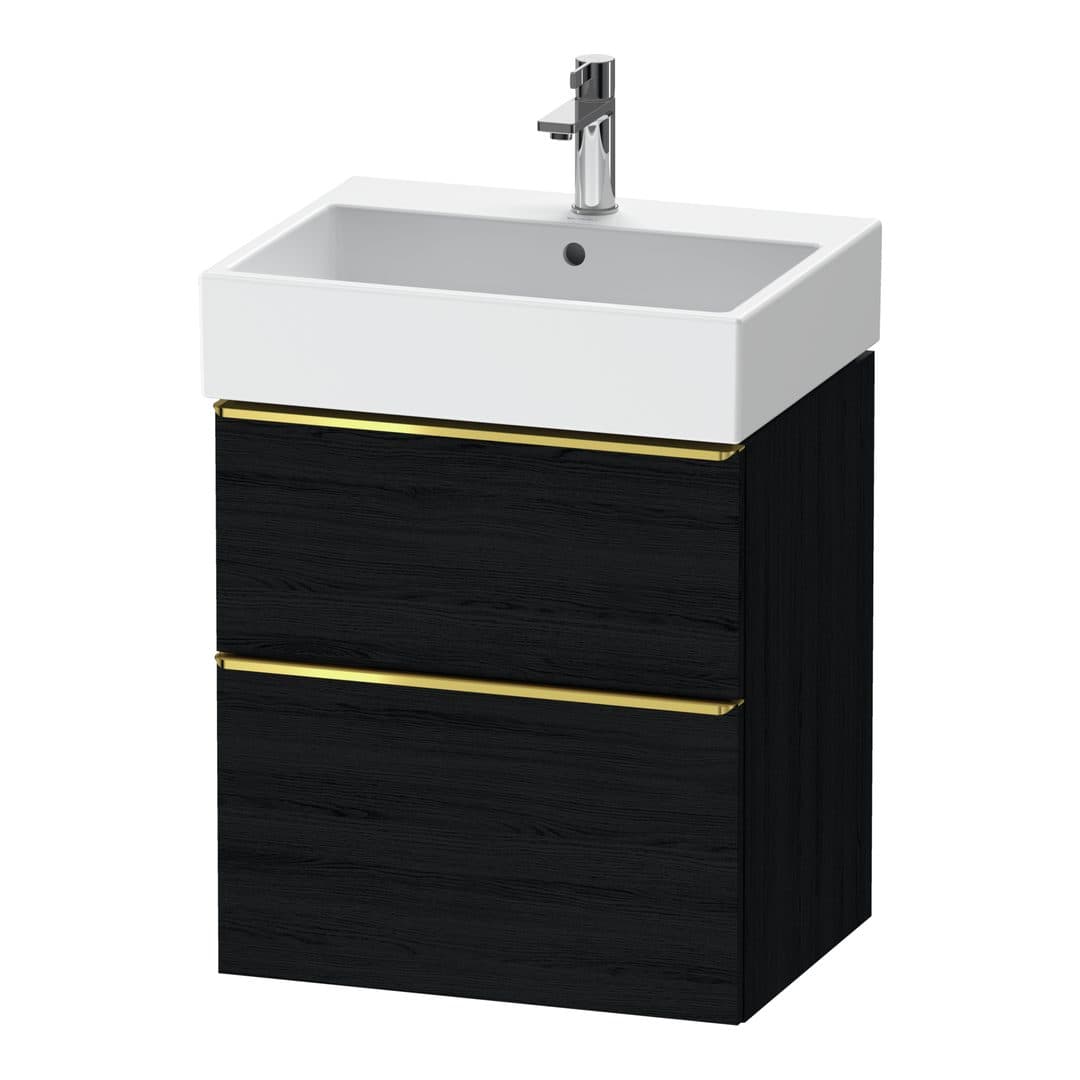Duravit D-Neo – Έπιπλο Νιπτήρα – 584 mm, 2 συρτάρια, νιπτήρας κέντρο, 584 x 442 x 625 mm, Gold Polished – Black oak Matt, Decor (DE4371034160000)