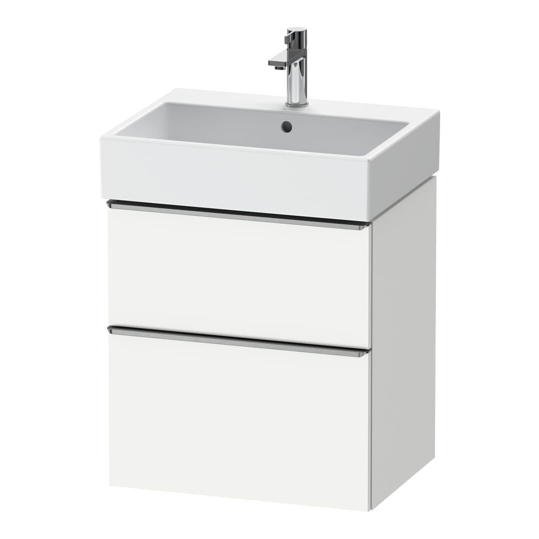 Duravit D-Neo – Έπιπλο Νιπτήρα – 584 mm, 2 συρτάρια, νιπτήρας κέντρο, 584 x 442 x 625 mm, Stainless steel Brushed – White Matt, Decor (DE4371070180000)