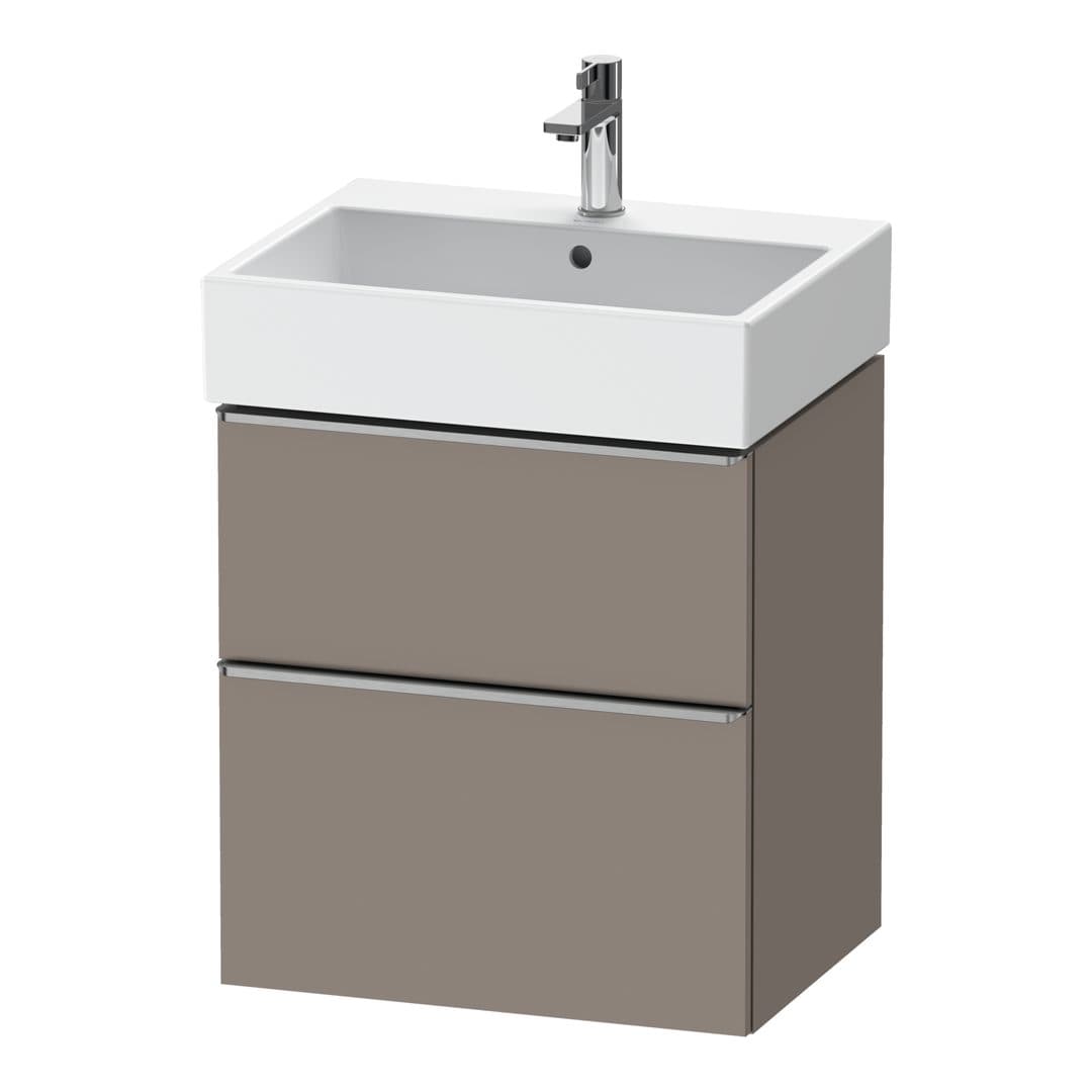 Duravit D-Neo – Έπιπλο Νιπτήρα – 584 mm, 2 συρτάρια, νιπτήρας κέντρο, 584 x 442 x 625 mm, Stainless steel Brushed – Basalte Matt, Decor (DE4371070430000)
