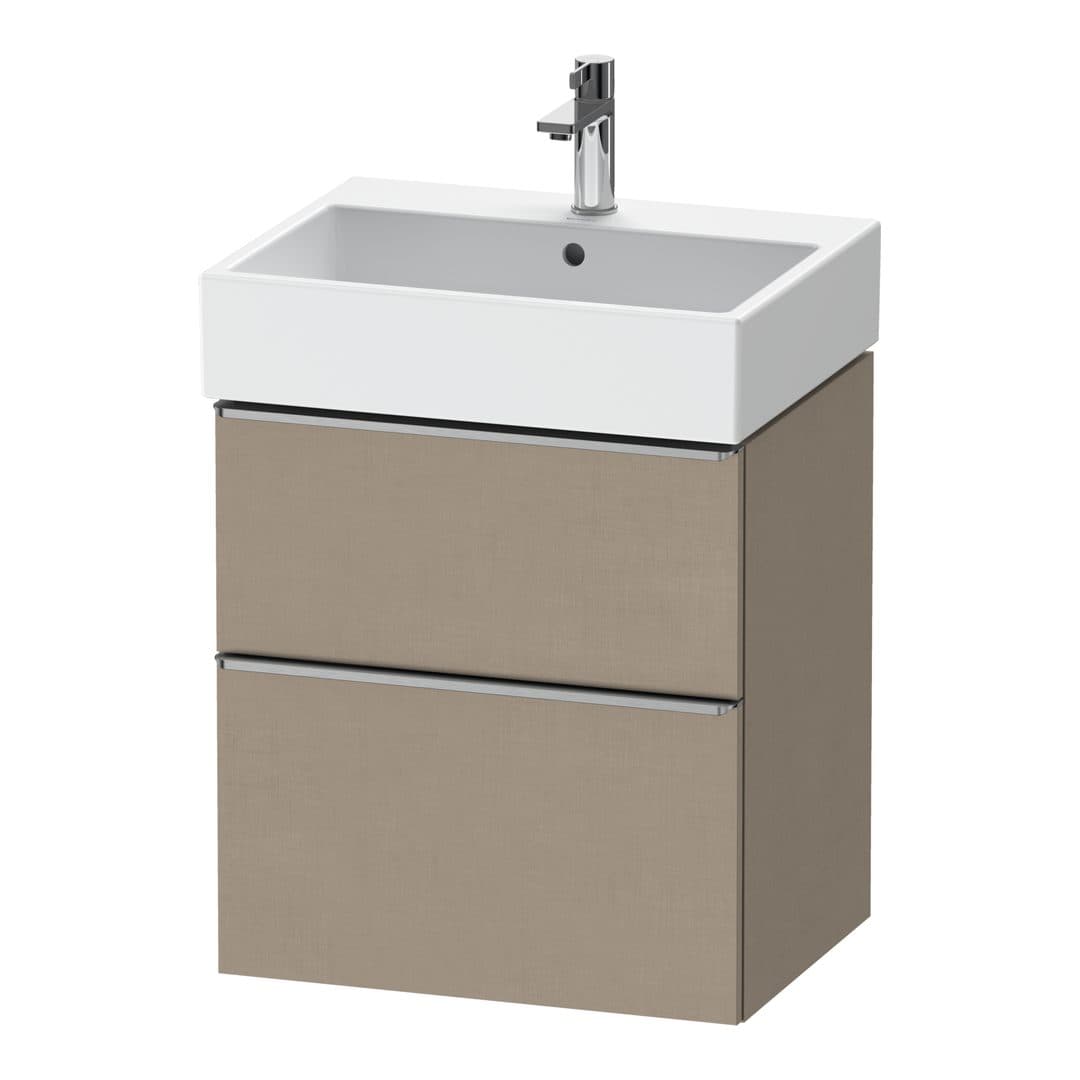 Duravit D-Neo – Έπιπλο Νιπτήρα – 584 mm, 2 συρτάρια, νιπτήρας κέντρο, 584 x 442 x 625 mm, Stainless steel Brushed – Linen Matt, Decor (DE4371070750000)