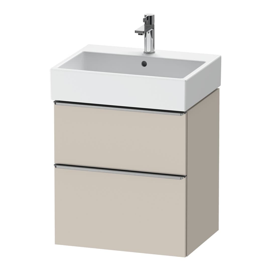 Duravit D-Neo – Έπιπλο Νιπτήρα – 584 mm, 2 συρτάρια, νιπτήρας κέντρο, 584 x 442 x 625 mm, Stainless steel Brushed – Taupe Matt, Decor (DE4371070910000)