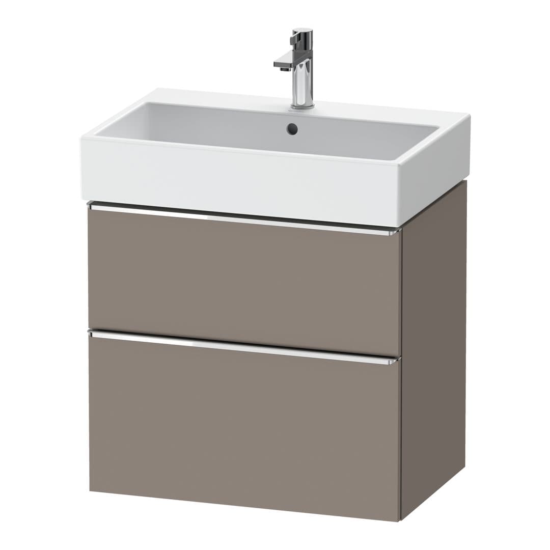 Duravit D-Neo – Έπιπλο Νιπτήρα – 684 mm, 2 συρτάρια, νιπτήρας κέντρο, Chrome High Gloss – Basalte Matt, Decor (DE4372010430000)
