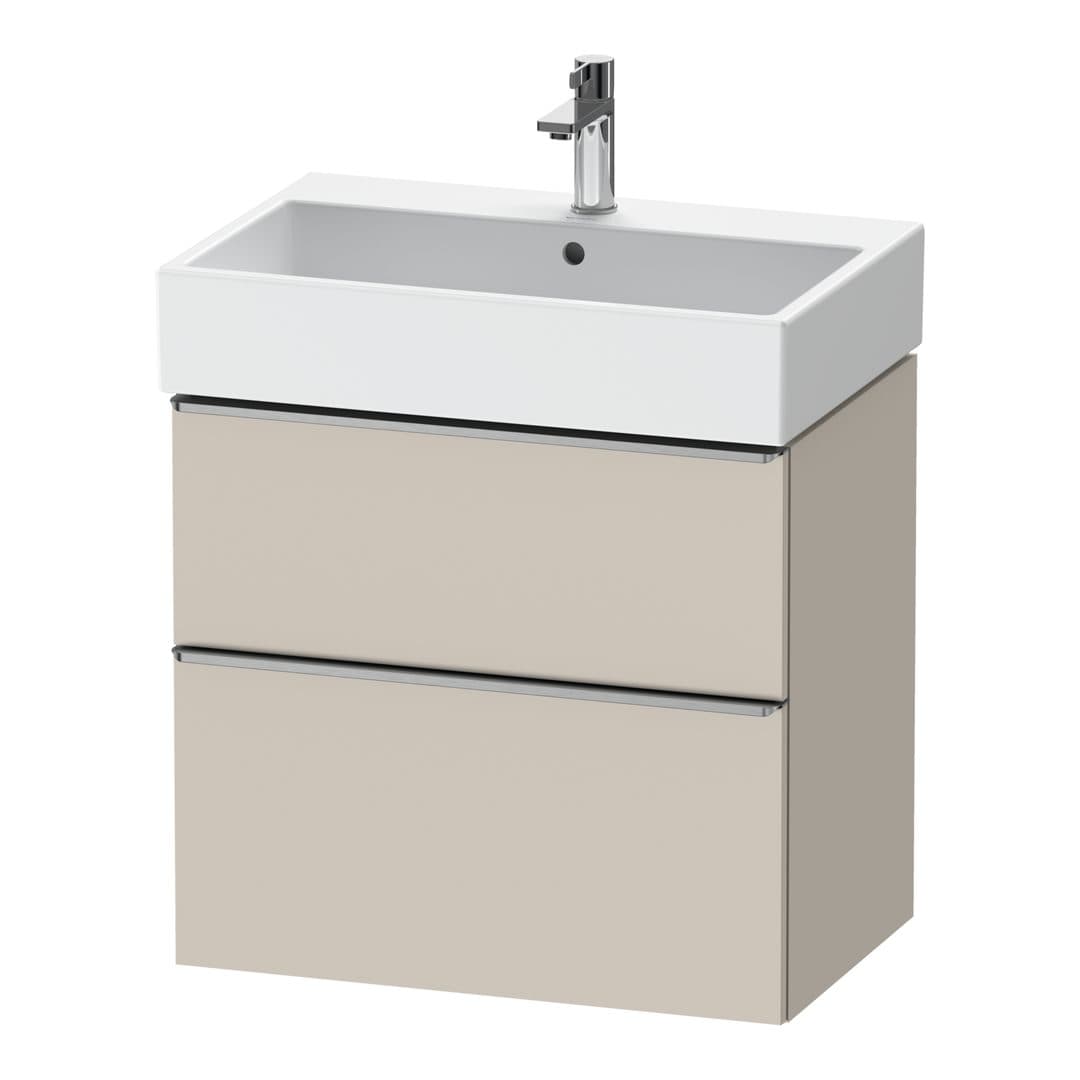 Duravit D-Neo – Έπιπλο Νιπτήρα – 684 mm, 2 συρτάρια, νιπτήρας κέντρο, Stainless steel Brushed – Taupe Matt, Decor (DE4372070910000)